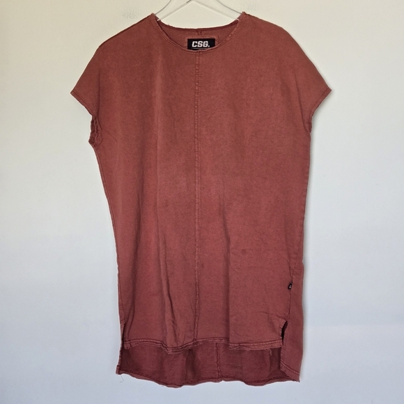 CSG Champs Sports Gear Rust Tunic Top Shirt Dress Boho Lagenlook Women's Large - Picture 10 of 11
